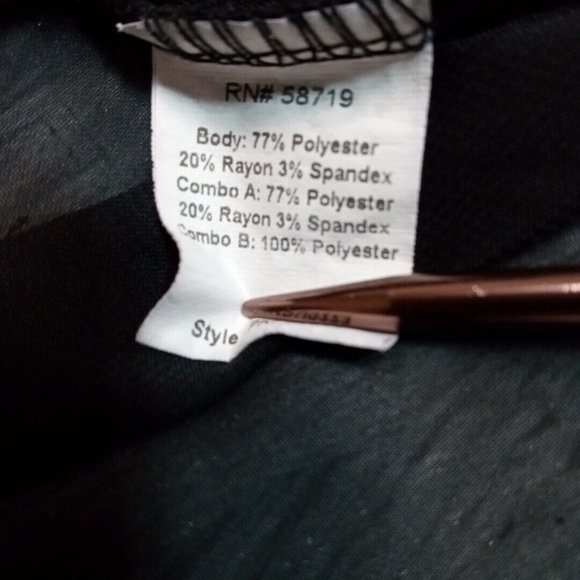 Notations Womens Shirt Blouse‎ Black Petite Large Purple Stretch Sheer Bottom - Picture 10 of 10